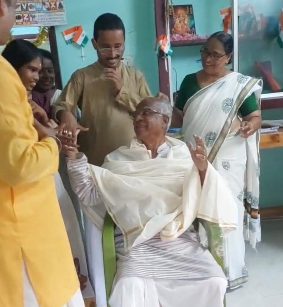 Mr. T J Mathew celebrating Onam with the SEED family